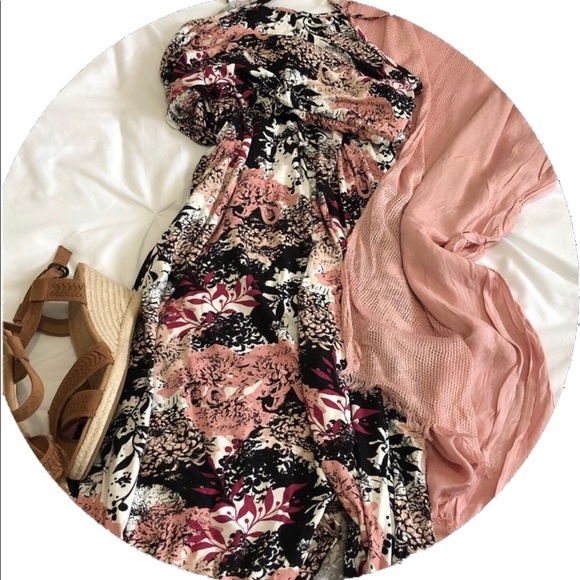 Watercolor Halter Maxi Beach Dress Curvy Plus - Picture 2 of 8